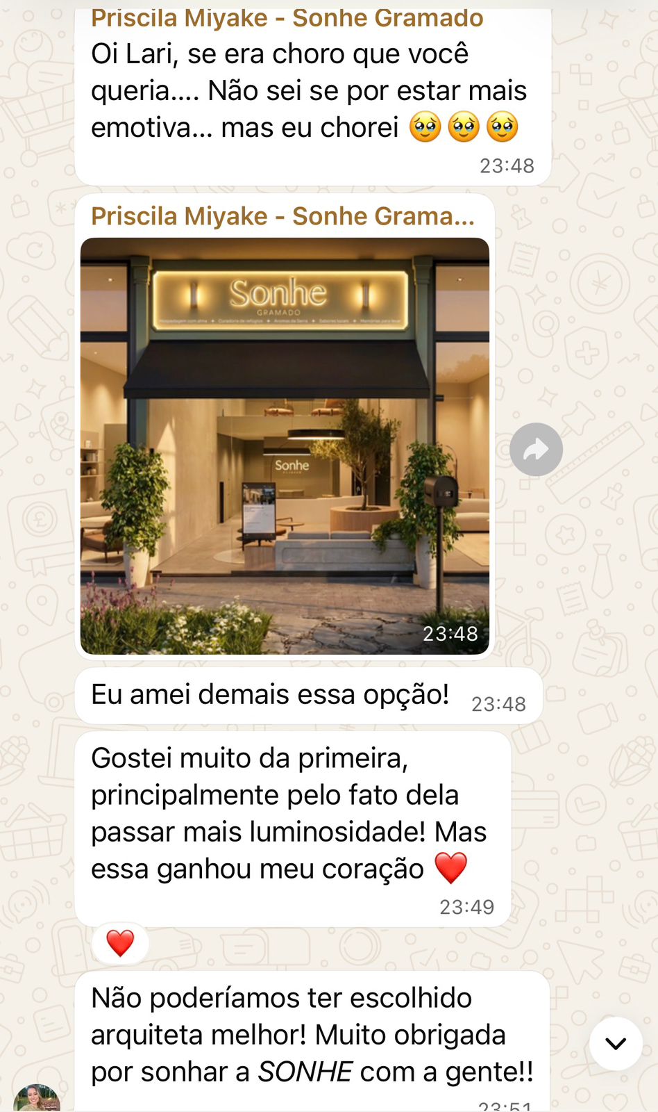 Print mensagem WhatsApp cliente satisfeita