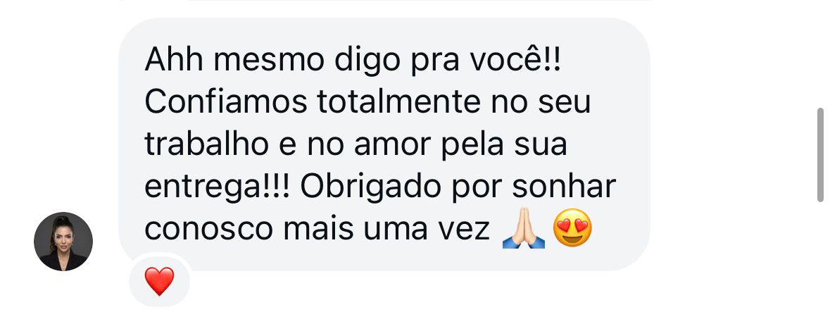 Print mensagem Instagram cliente satisfeita